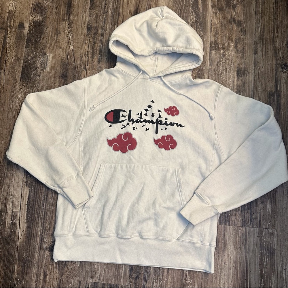 Naruto x Champion white pullover‎ hoodie reverse weave anime men’s medium